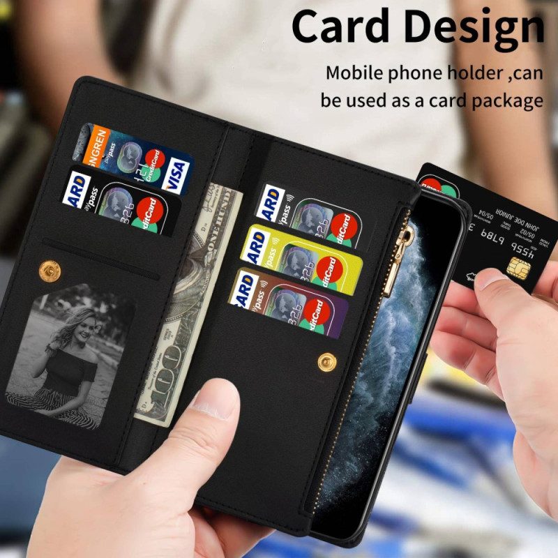 Custodia A Portafoglio Samsung Galaxy Z Fold 4 Ultra Paillettes Con Cinturino