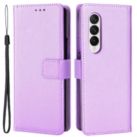 Custodia in pelle Samsung Galaxy Z Fold 4 Cinturino Diamantato
