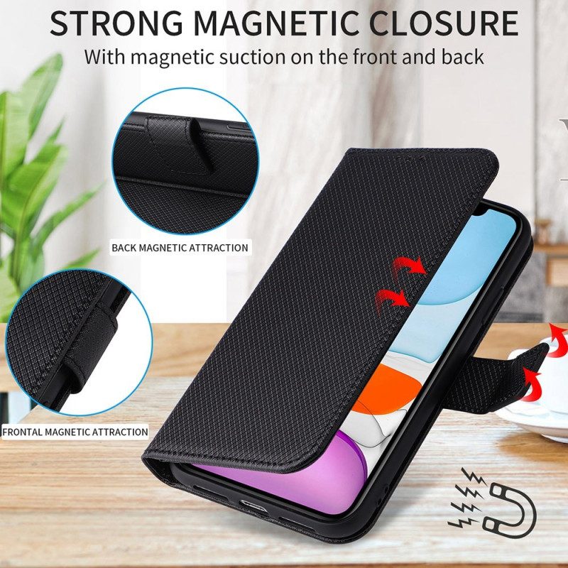 Custodia in pelle Samsung Galaxy Z Fold 4 Cinturino Diamantato