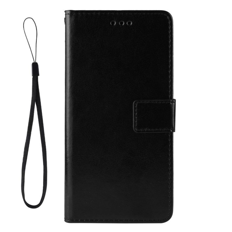 Custodia in pelle Samsung Galaxy Z Fold 4 Classica Ecopelle Liscia Con Cinghie