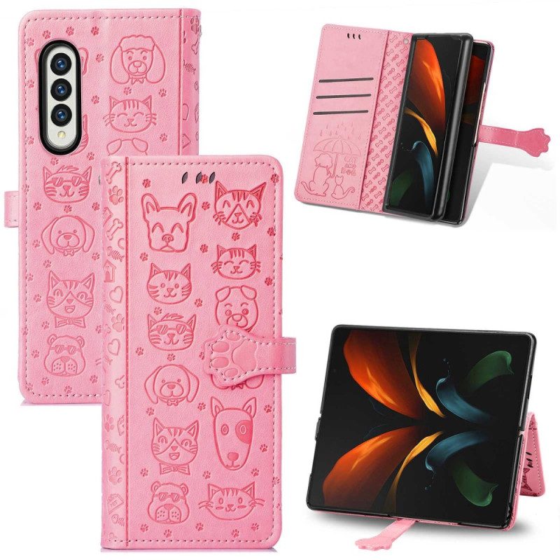 Custodia in pelle Samsung Galaxy Z Fold 4 Come Cane E Gatto