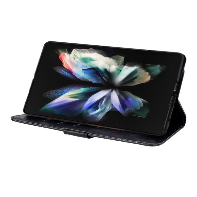 Custodia in pelle Samsung Galaxy Z Fold 4 Cordino Stelle