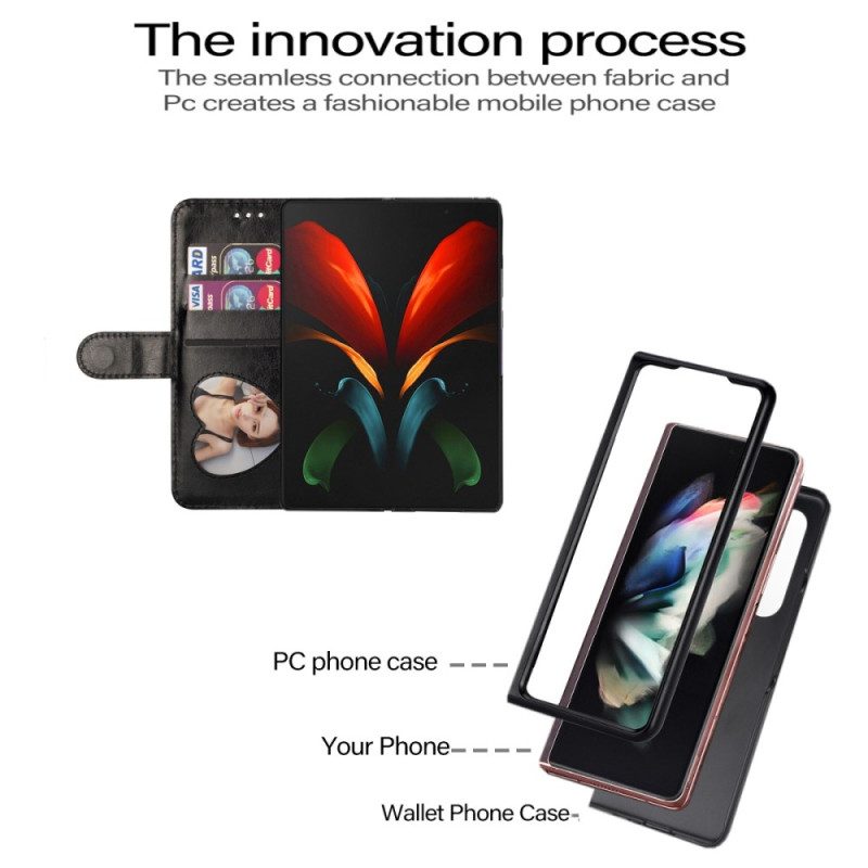 Custodia in pelle Samsung Galaxy Z Fold 4 Cordino Stelle
