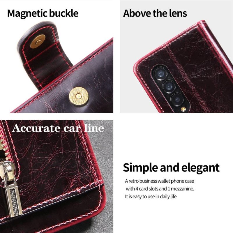 Custodia in pelle Samsung Galaxy Z Fold 4 Multitasche In Ecopelle