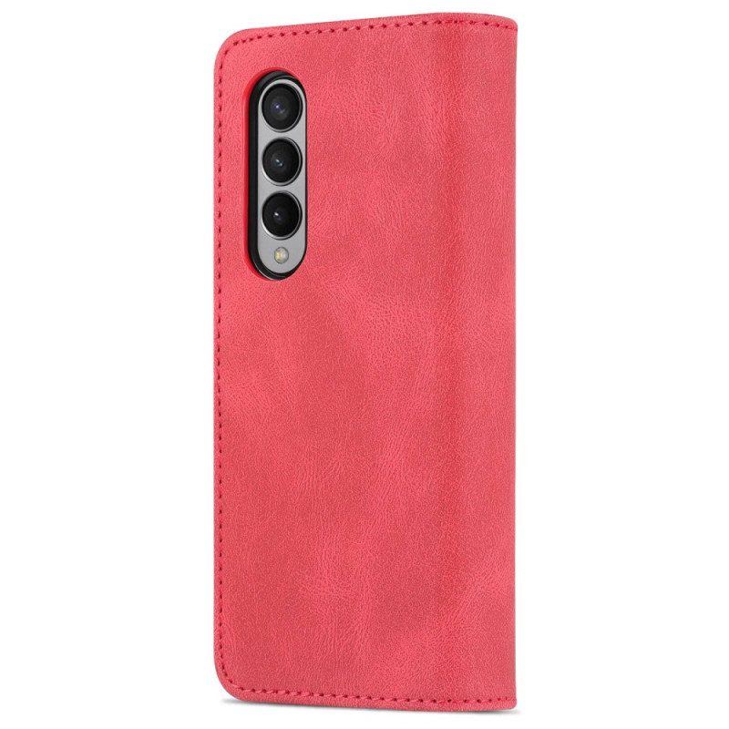 Custodia in pelle Samsung Galaxy Z Fold 4 Portafoglio Portafoglio Cucito Azns