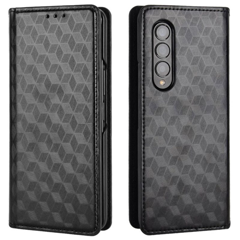 Folio Cover Samsung Galaxy Z Fold 4 Custodia in pelle Cubo 3d