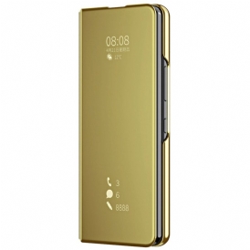 Folio Cover Samsung Galaxy Z Fold 4 Custodia in pelle Specchio E Trasparenza