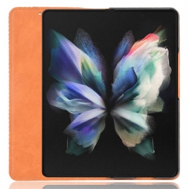 Folio Cover Samsung Galaxy Z Fold 4 Custodia in pelle Stoccaggio Penna Retrò