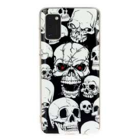 Cover Samsung Galaxy A41 Attenzione Teschi Fluorescenti