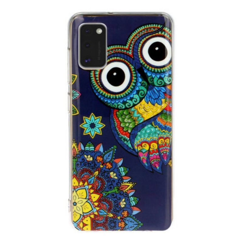 Cover Samsung Galaxy A41 Mandala Gufo Fluorescente