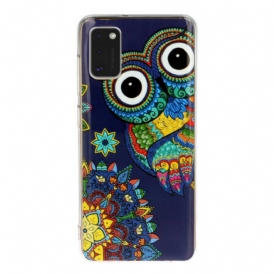 Cover Samsung Galaxy A41 Mandala Gufo Fluorescente