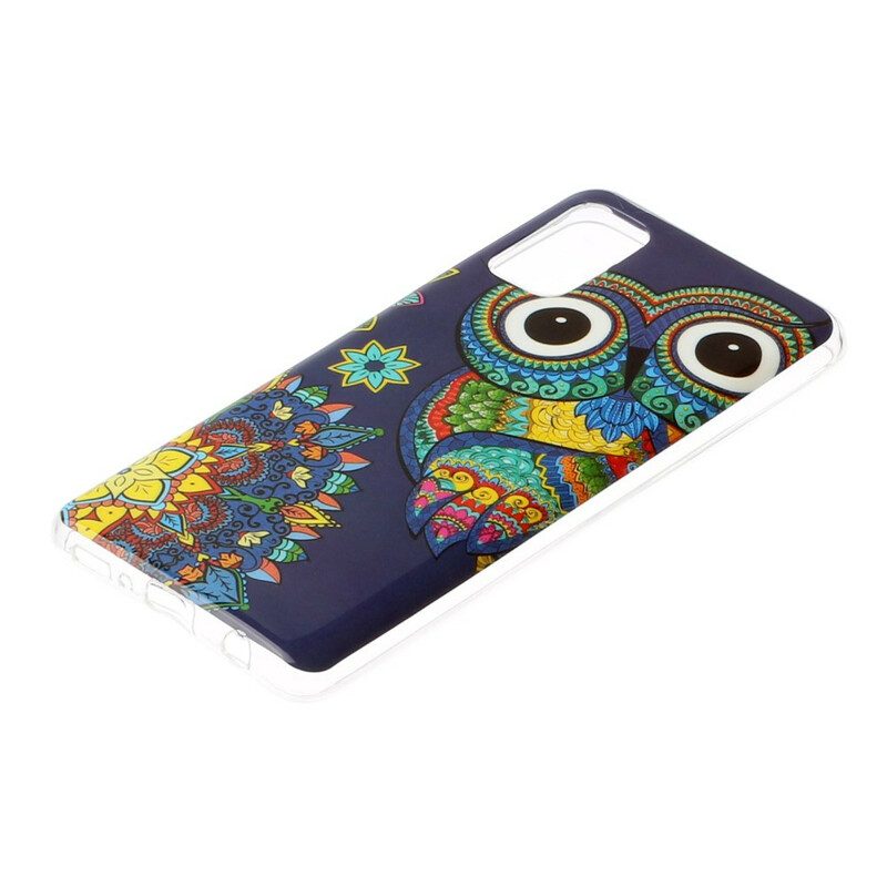 Cover Samsung Galaxy A41 Mandala Gufo Fluorescente
