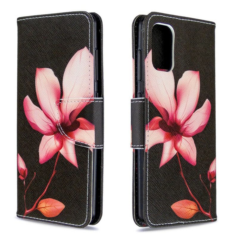 Custodia A Portafoglio Samsung Galaxy A41 Fiore Rosa