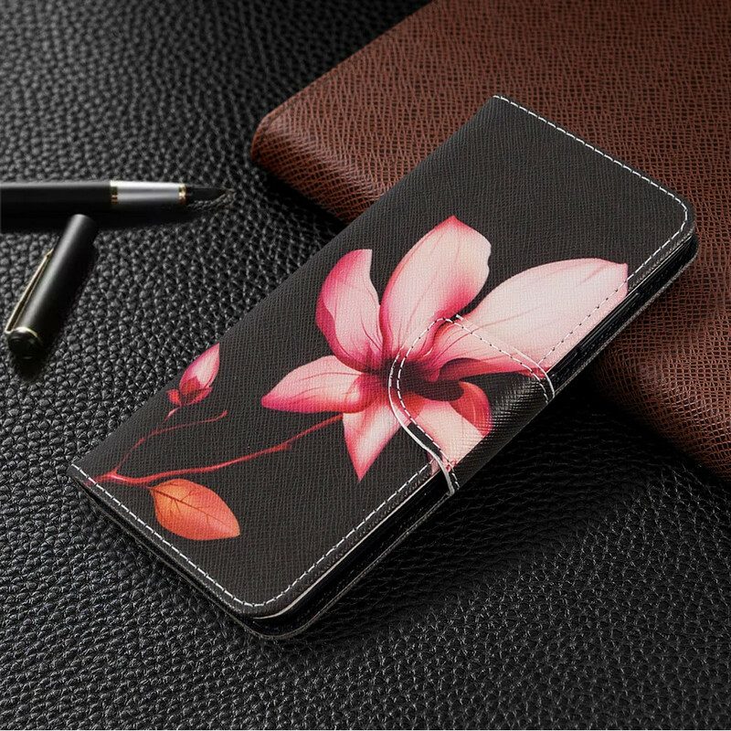 Custodia A Portafoglio Samsung Galaxy A41 Fiore Rosa