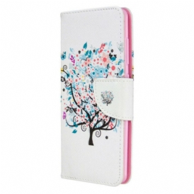 Custodia in pelle Samsung Galaxy A41 Albero Fiorito