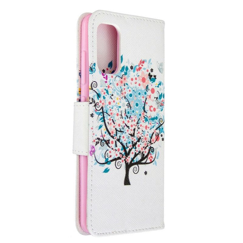Custodia in pelle Samsung Galaxy A41 Albero Fiorito