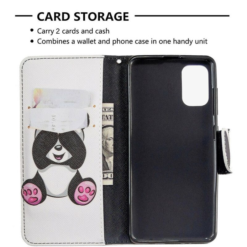 Custodia in pelle Samsung Galaxy A41 Divertimento Panda