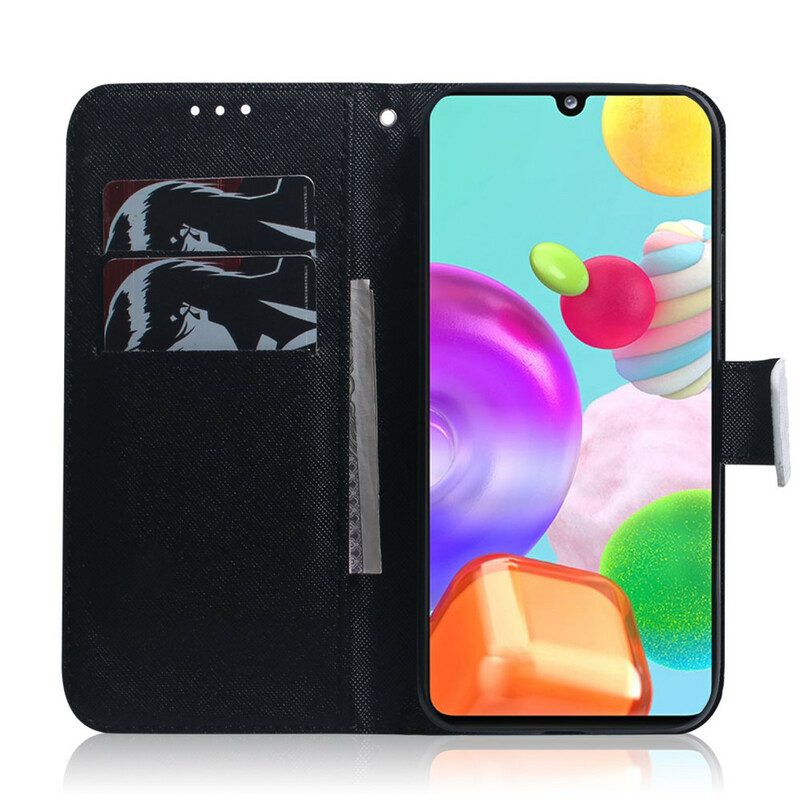 Custodia in pelle Samsung Galaxy A41 Faccia Da Panda
