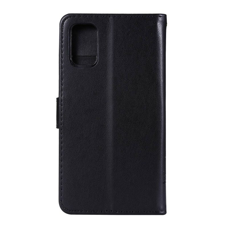 Custodia in pelle Samsung Galaxy A41 Farfalle E Fiori