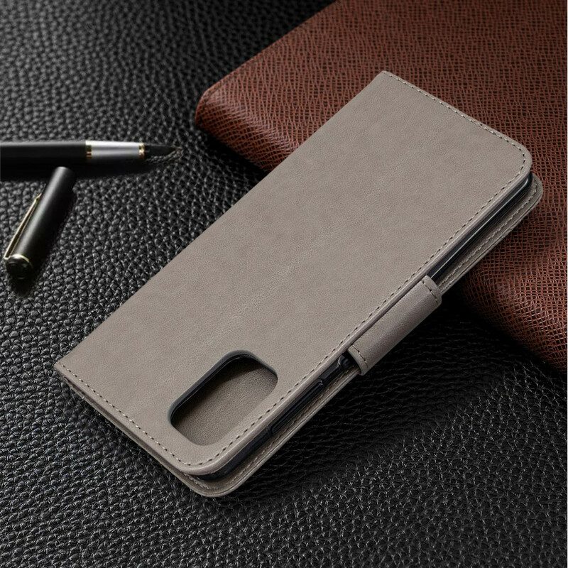 Custodia in pelle Samsung Galaxy A41 Farfalle In Volo Con Cordino
