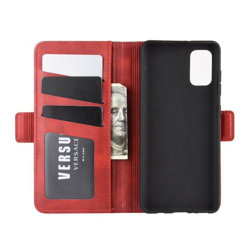 Custodia in pelle Samsung Galaxy A41 Folio Cover Doppia Patta D'epoca