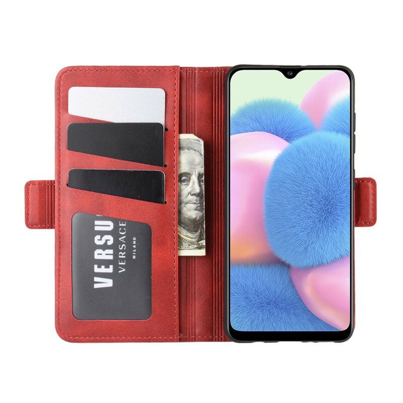 Custodia in pelle Samsung Galaxy A41 Folio Cover Doppia Patta D'epoca
