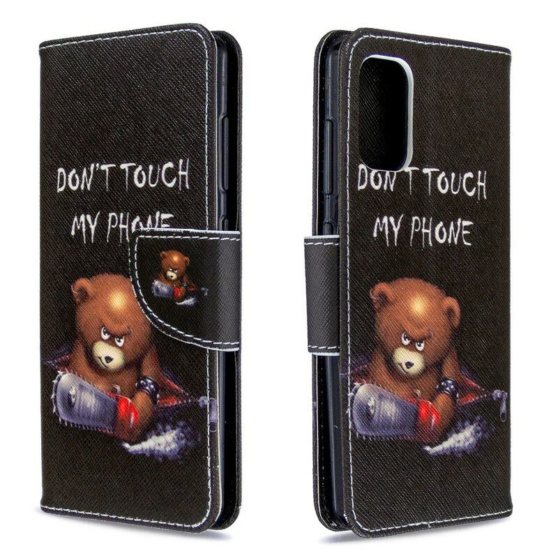 Custodia in pelle Samsung Galaxy A41 Orso Pericoloso