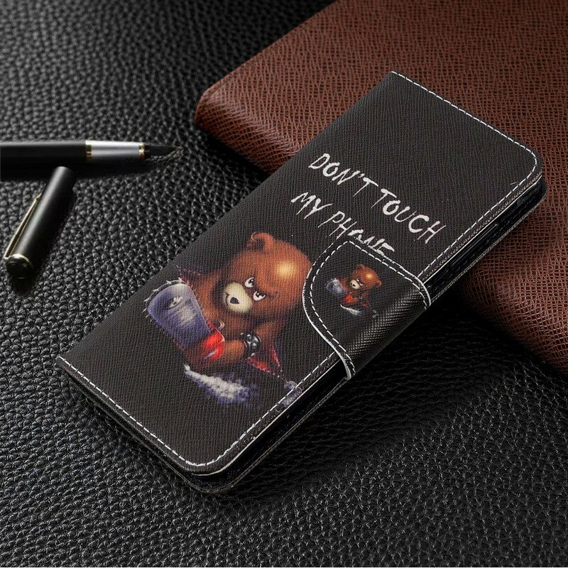 Custodia in pelle Samsung Galaxy A41 Orso Pericoloso