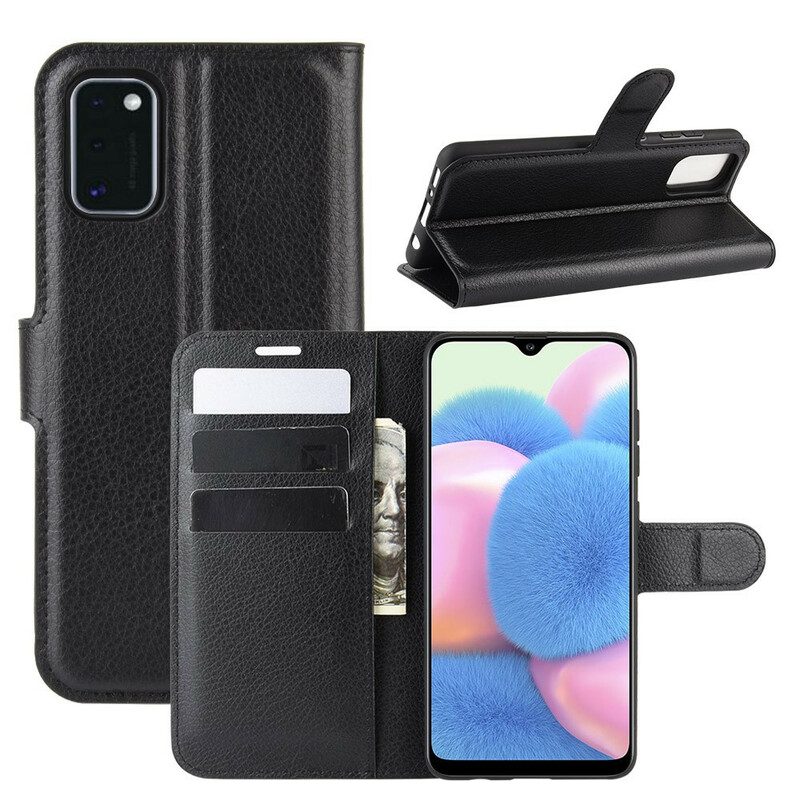 Folio Cover Samsung Galaxy A41 Classico Effetto Pelle Litchi