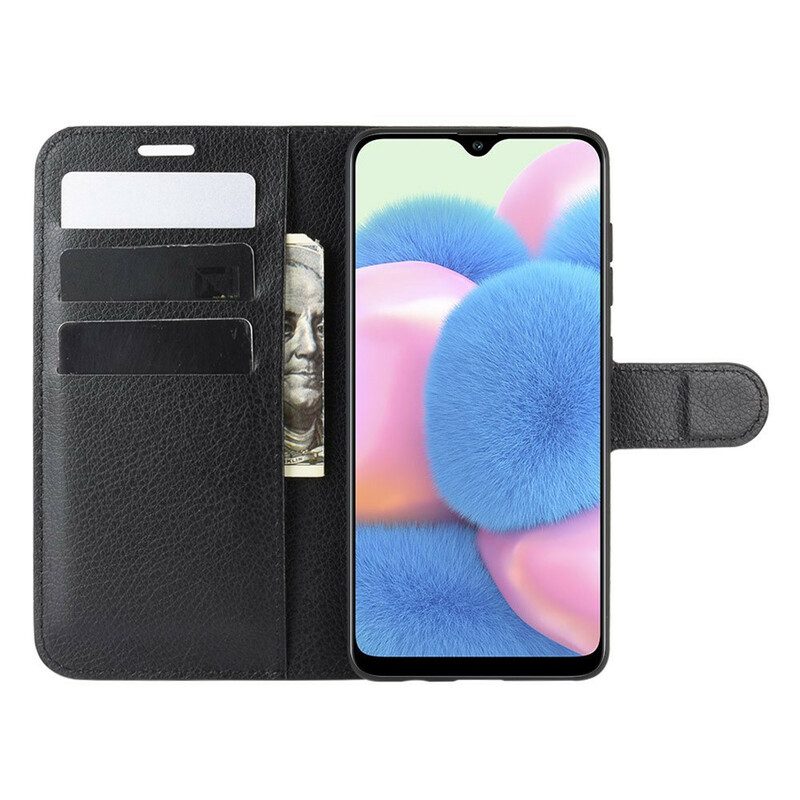 Folio Cover Samsung Galaxy A41 Classico Effetto Pelle Litchi