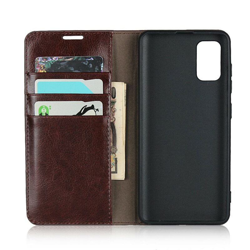 Folio Cover Samsung Galaxy A41 Custodia in pelle Pelle Vera
