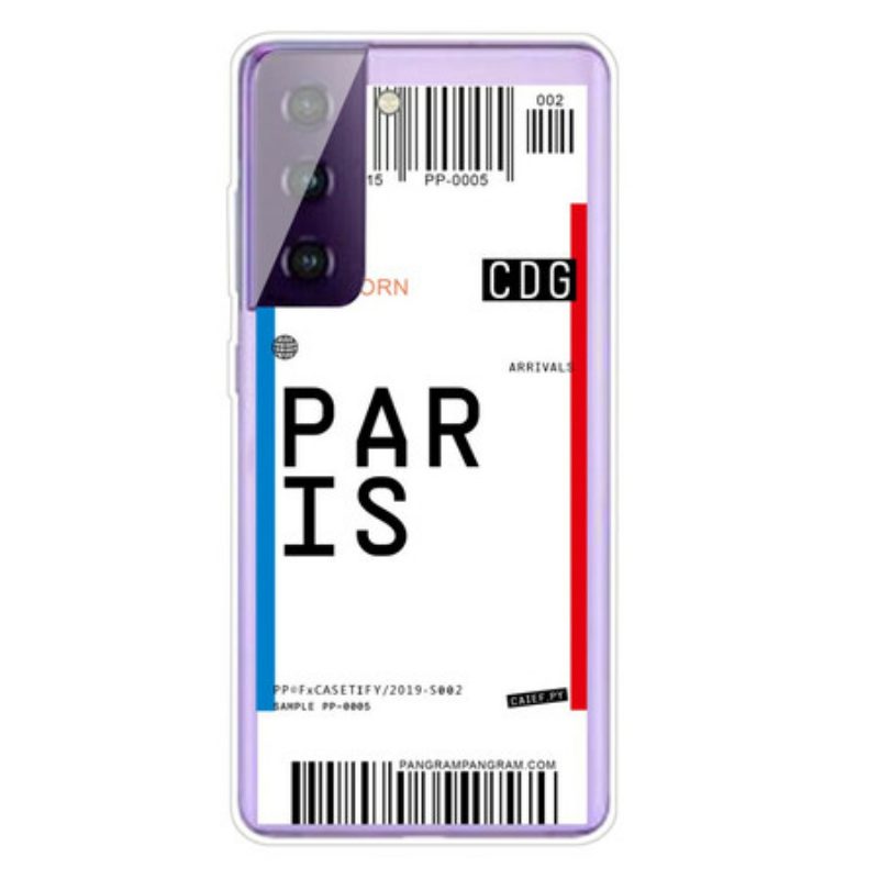 Cover Samsung Galaxy S21 5G Carta D'imbarco Per Parigi