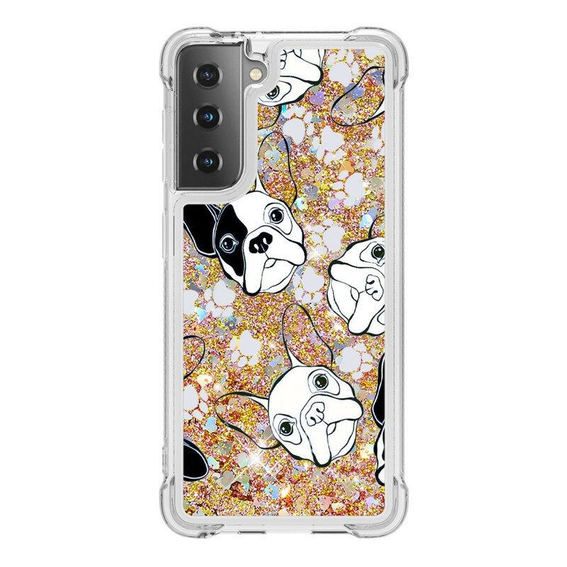 Cover Samsung Galaxy S21 5G Signor Cane Paillettes