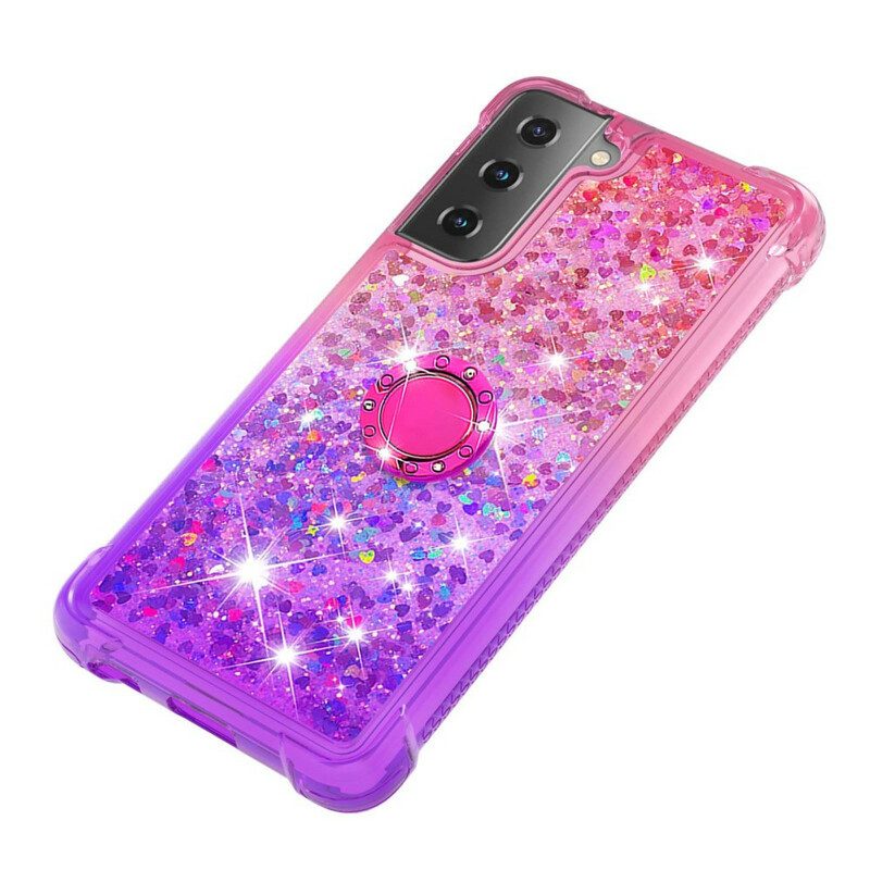 Cover Samsung Galaxy S21 5G Staffa Ad Anello Glitterata