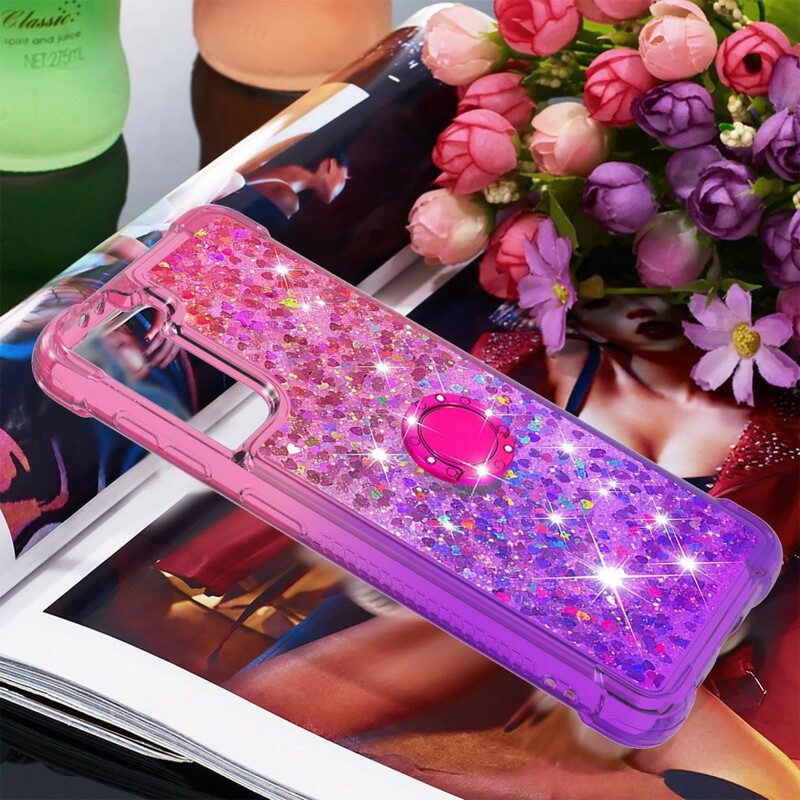 Cover Samsung Galaxy S21 5G Staffa Ad Anello Glitterata