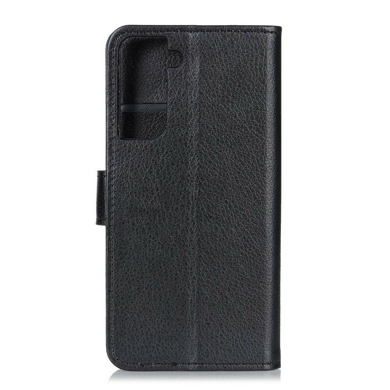 Custodia A Portafoglio Samsung Galaxy S21 5G Ecopelle Tradizionale Litchi