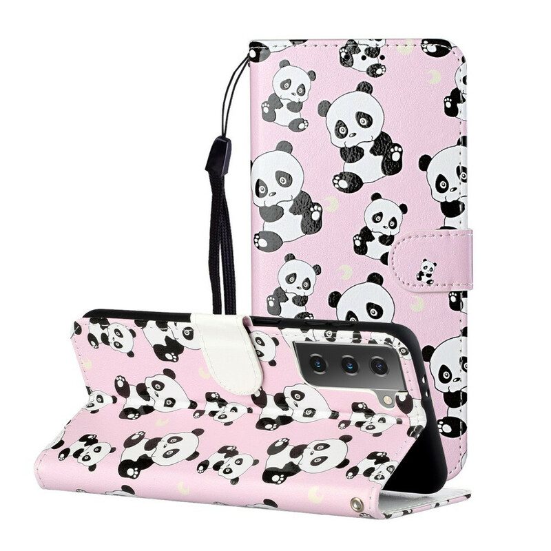 Custodia in pelle Samsung Galaxy S21 5G Che Panda