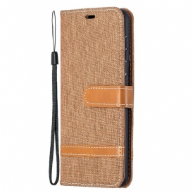 Custodia in pelle Samsung Galaxy S21 5G Cinturino Effetto Tessuto E Pelle