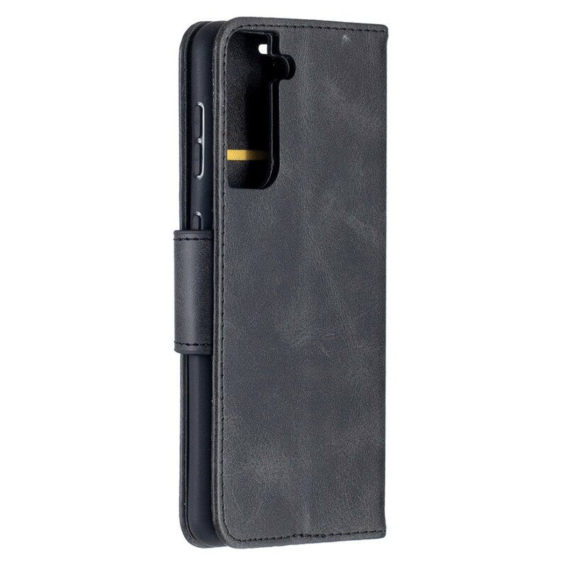 Custodia in pelle Samsung Galaxy S21 5G Folio Cover Lembo Liscio Obliquo