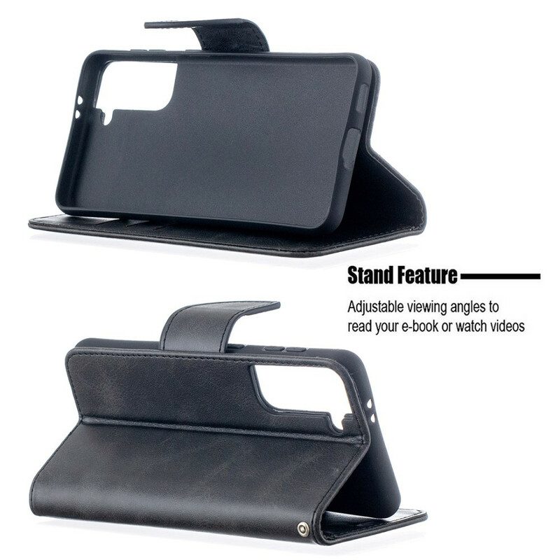 Custodia in pelle Samsung Galaxy S21 5G Folio Cover Lembo Liscio Obliquo