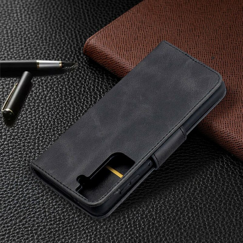 Custodia in pelle Samsung Galaxy S21 5G Folio Cover Lembo Liscio Obliquo