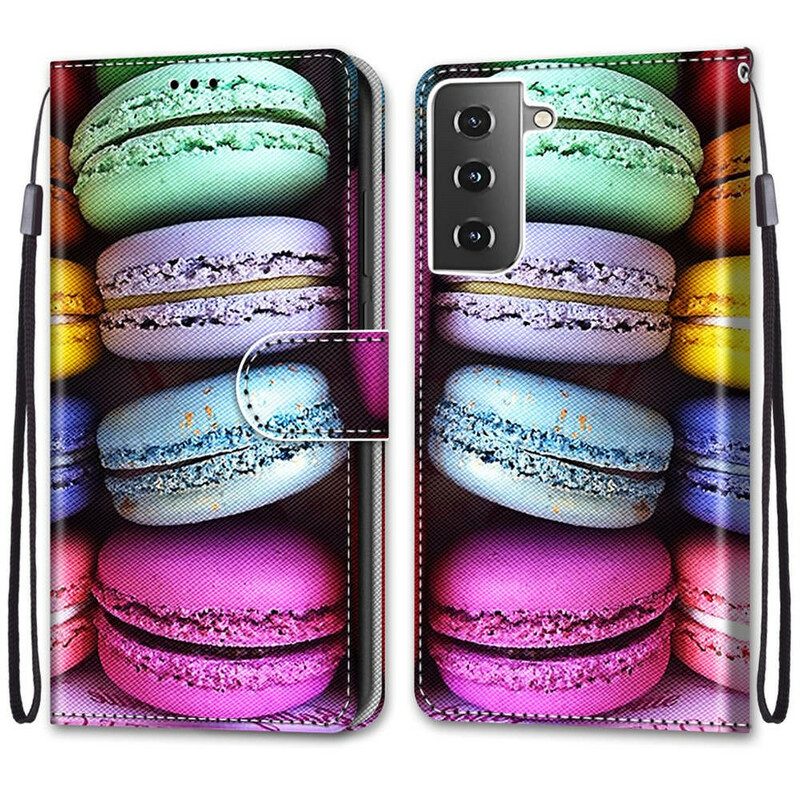 Custodia in pelle Samsung Galaxy S21 5G Macarons