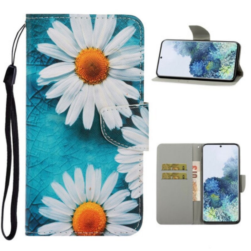 Custodia in pelle Samsung Galaxy S21 5G Margherite Perizoma