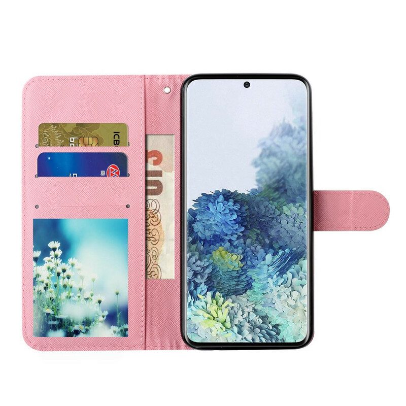 Custodia in pelle Samsung Galaxy S21 5G Orsacchiotti Light Spot Con Cinturino