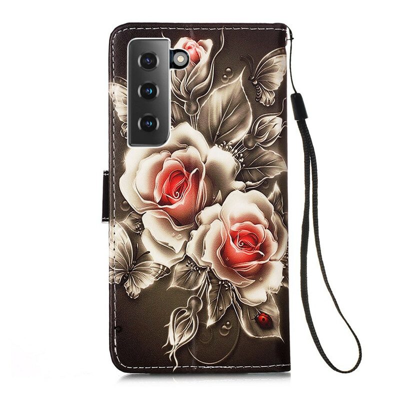 Custodia in pelle Samsung Galaxy S21 5G Rose D'oro