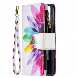Custodia in pelle Samsung Galaxy S21 5G Tasca Con Zip A Fiore