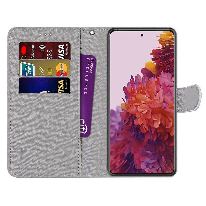 Custodia in pelle Samsung Galaxy S21 5G Triangolo In Marmo E Glitter