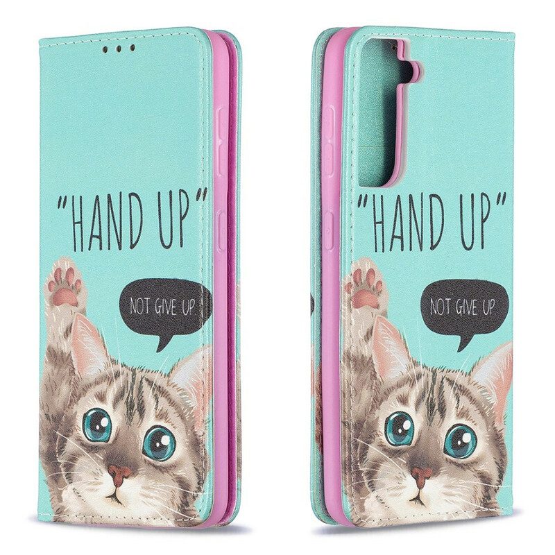 Folio Cover Samsung Galaxy S21 5G Custodia in pelle Mano In Alto