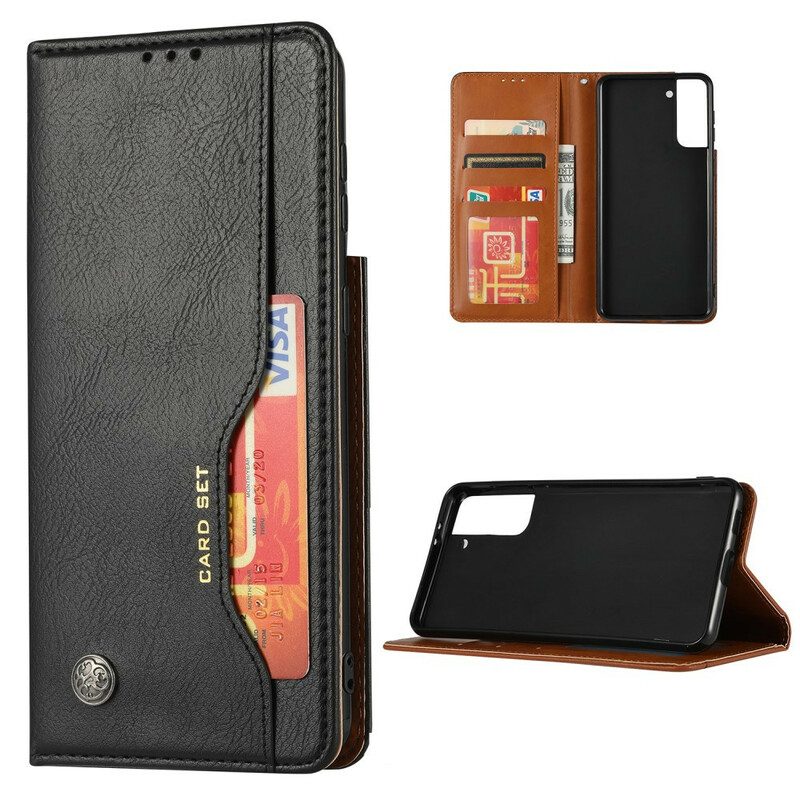 Folio Cover Samsung Galaxy S21 5G Custodia in pelle Portacarte In Ecopelle