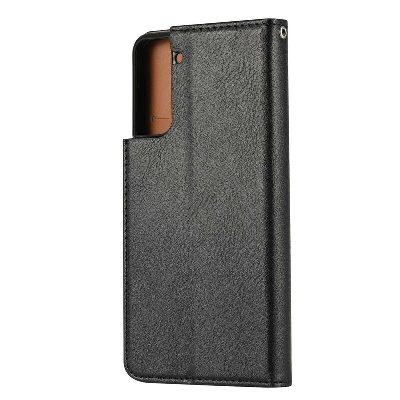 Folio Cover Samsung Galaxy S21 5G Custodia in pelle Portacarte In Ecopelle